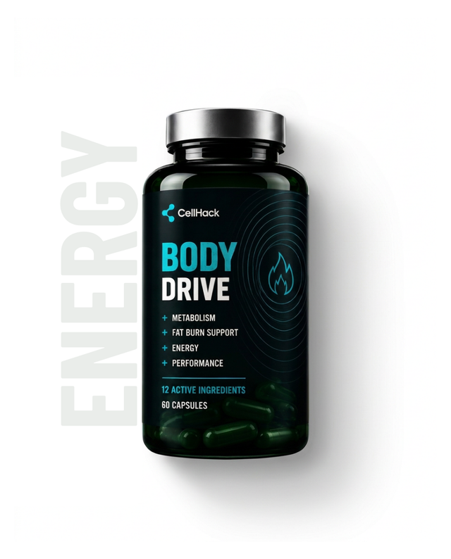 Body Drive bottle, 60 capsules, on a white background