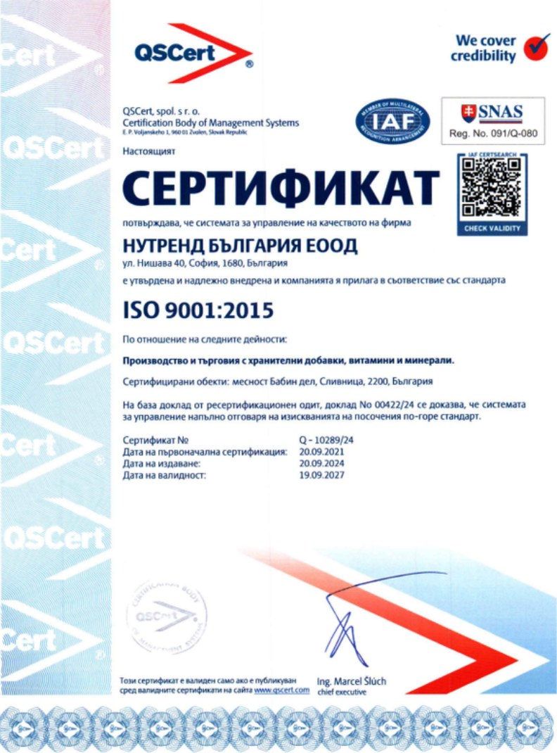 Сертификат ISO 9001